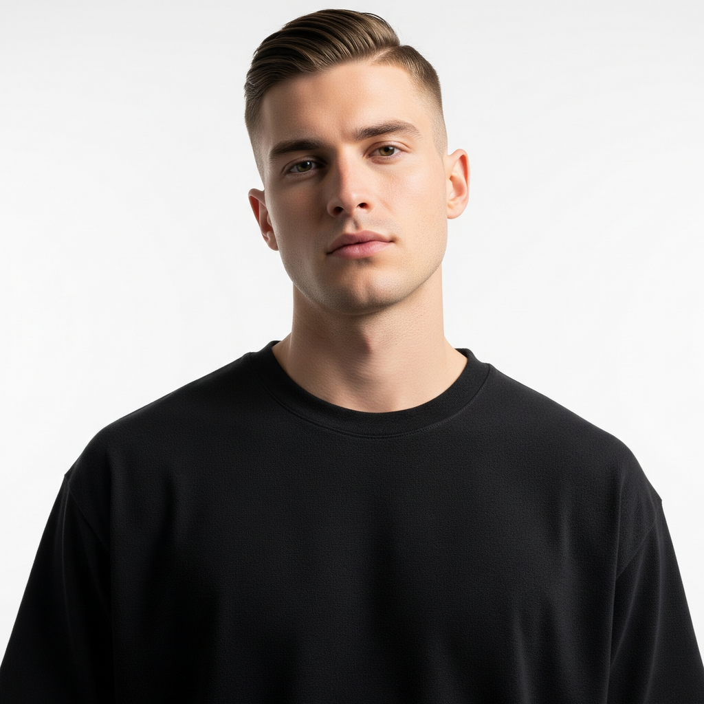 Man wearing a black sweater against a plain background