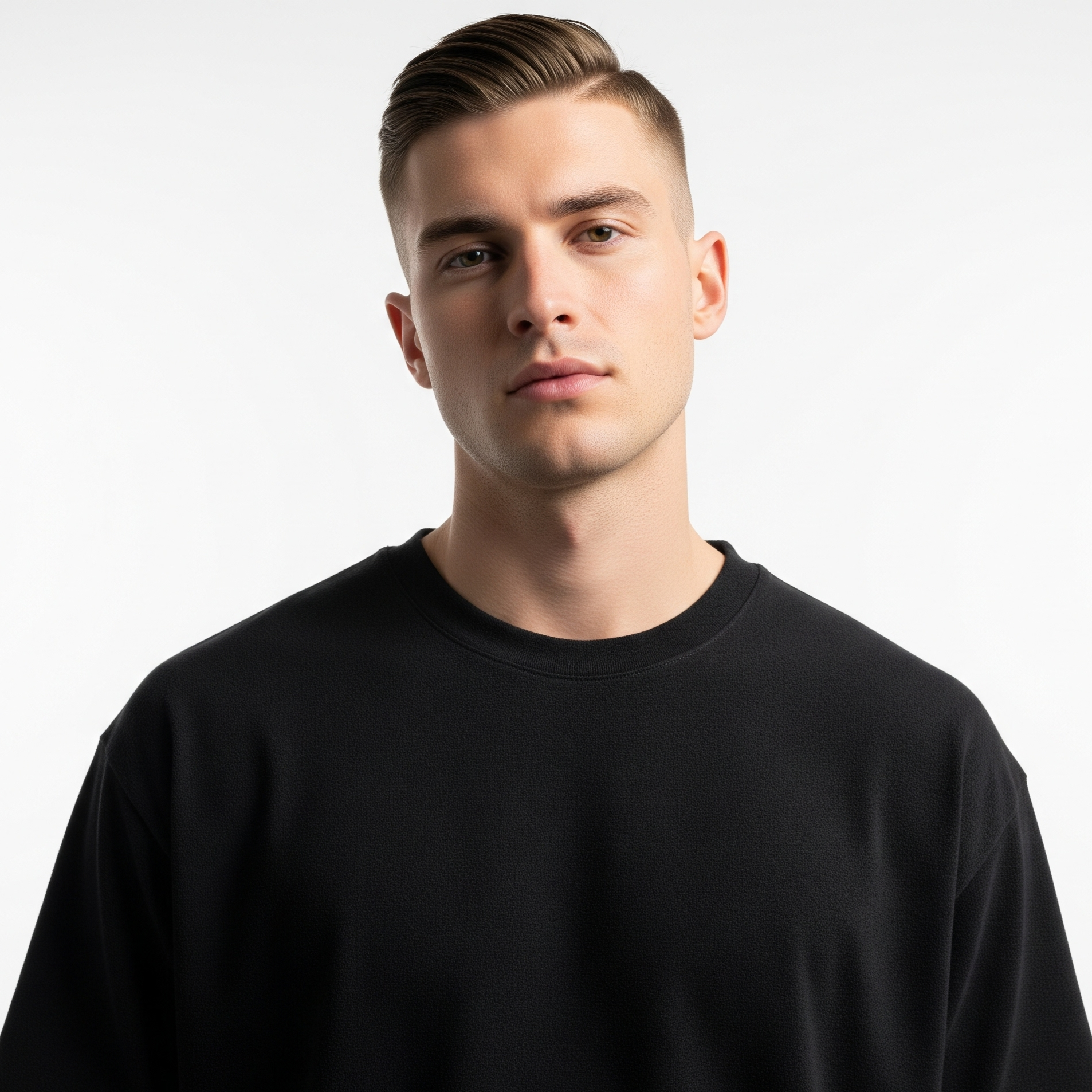 Man wearing a black sweater against a plain background